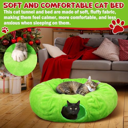 Christmas Tree Cat Tunnel Bed 3 Way Woven Brown L624