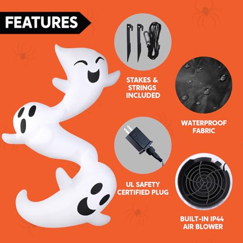 8ft Light Up Inflatable Ghosts J79546