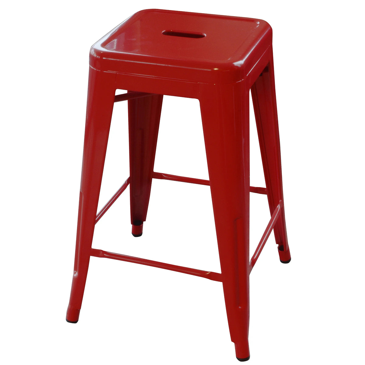Red 24 Inch Metal Bar Stool 2 Piece B597012
