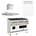 48 In. Gas Range, Range Hood, Dishwasher in White Matte G954180