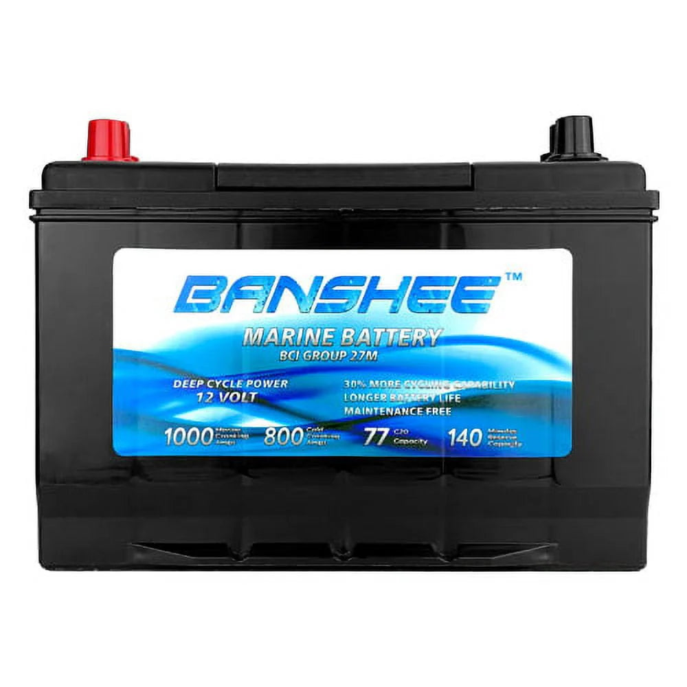 12V 77Ah Deep Cycle Marine Battery Group Size 27 S2624