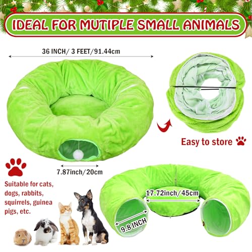 Christmas Tree Cat Tunnel Bed 3 Way Woven Brown L624