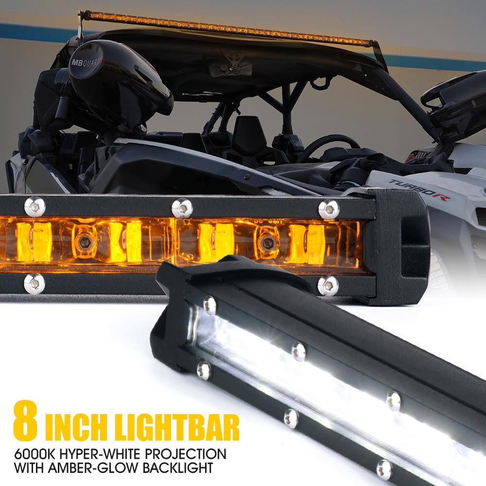 8" Single Row 30W LED Light Bar with Amber Backlight C75717