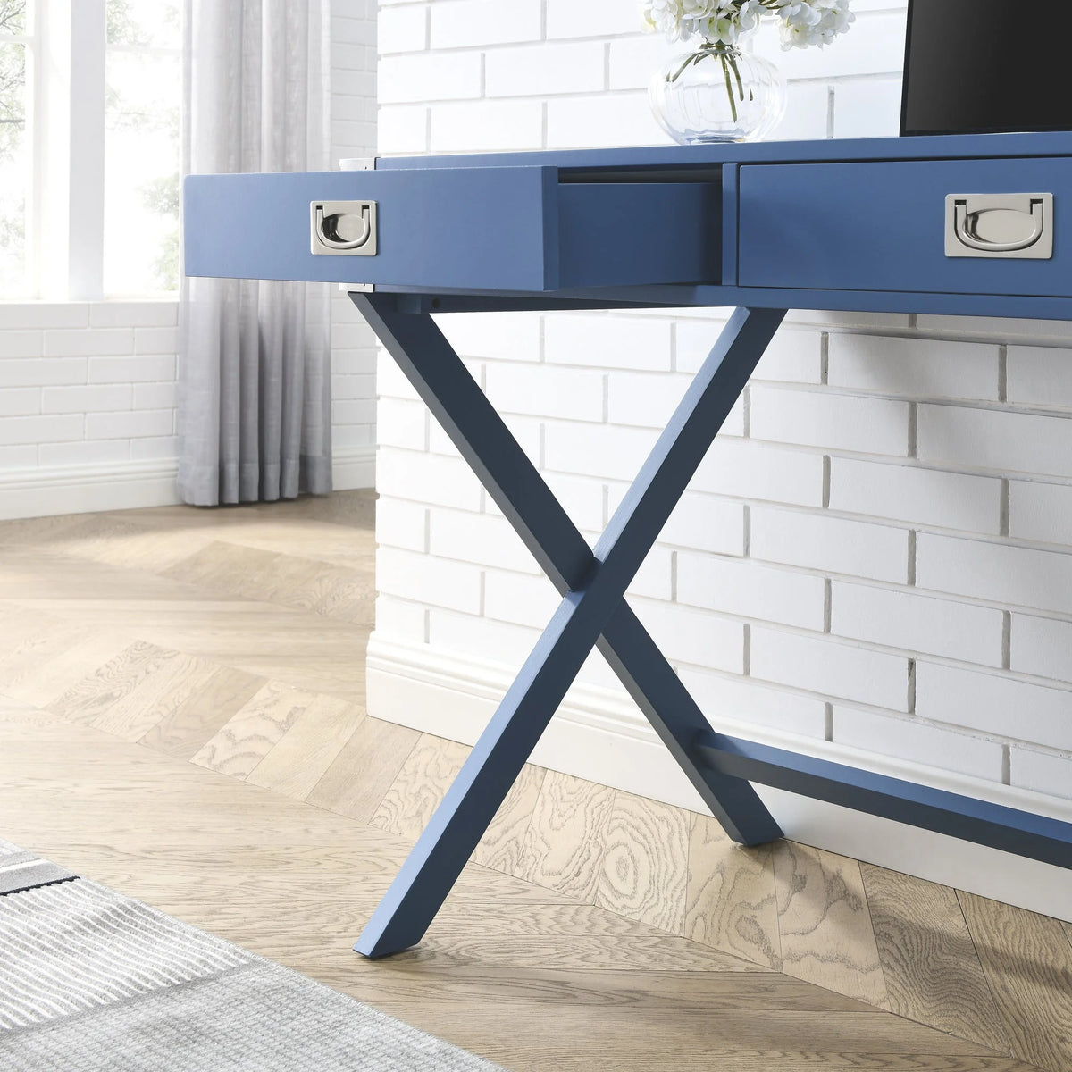 Solid Wood Computer Desk with Drawers L9637