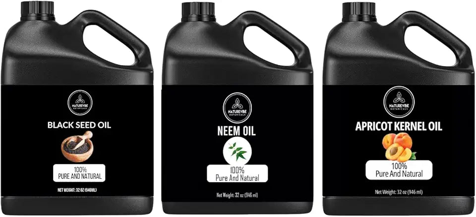 Black Seed Oil, Neem Oil and Apricot Oil 32oz H88019