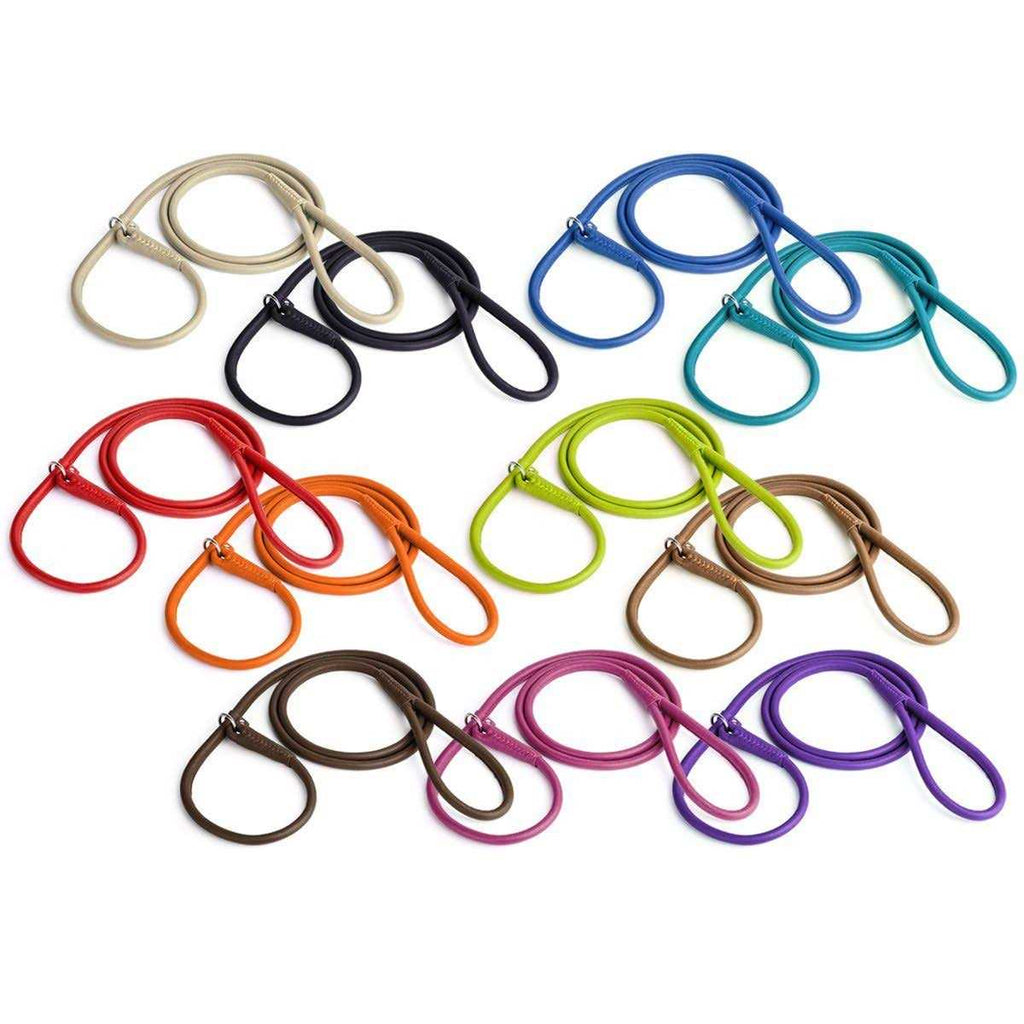 Leather Round Slip Lead T37037