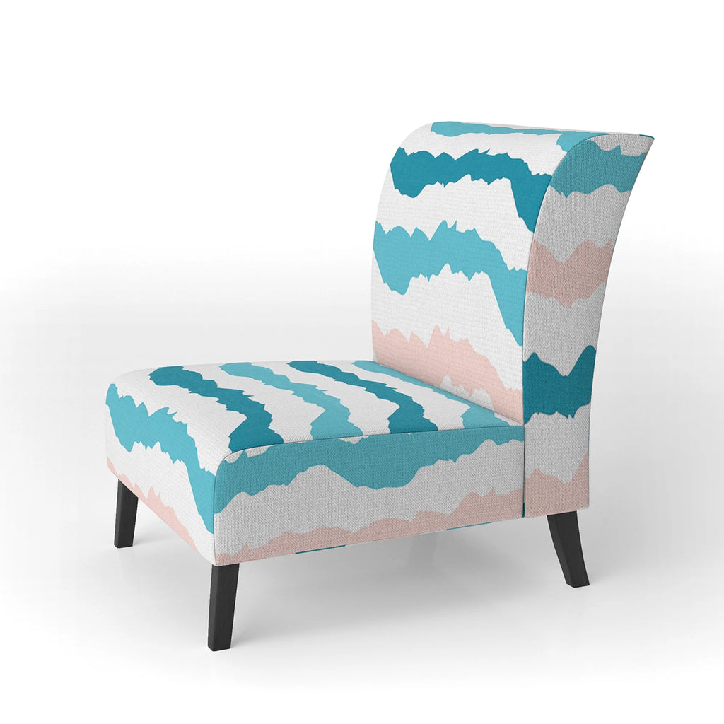 Blue Striped Upholstered Accent Chair W651382