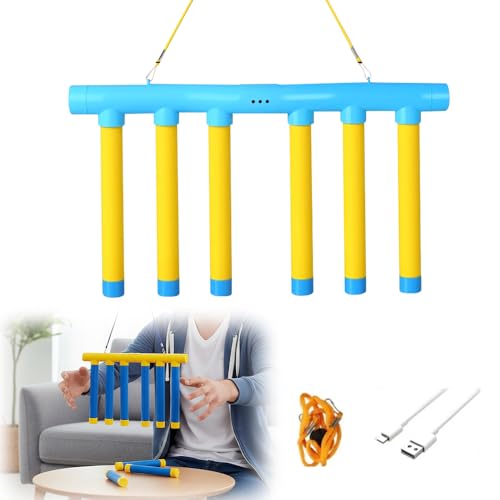 Reflective Drop Stick Challenge Game, Hand Eye Coordination Reflex Training Toy, 3 Adjustable Speed Modes, Yellow P7451