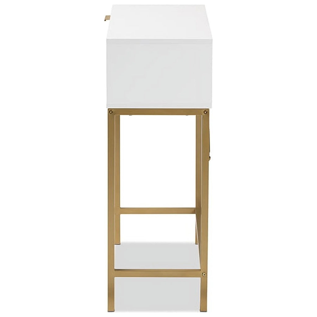 Oak Brown and White 1-Drawer Console M502508