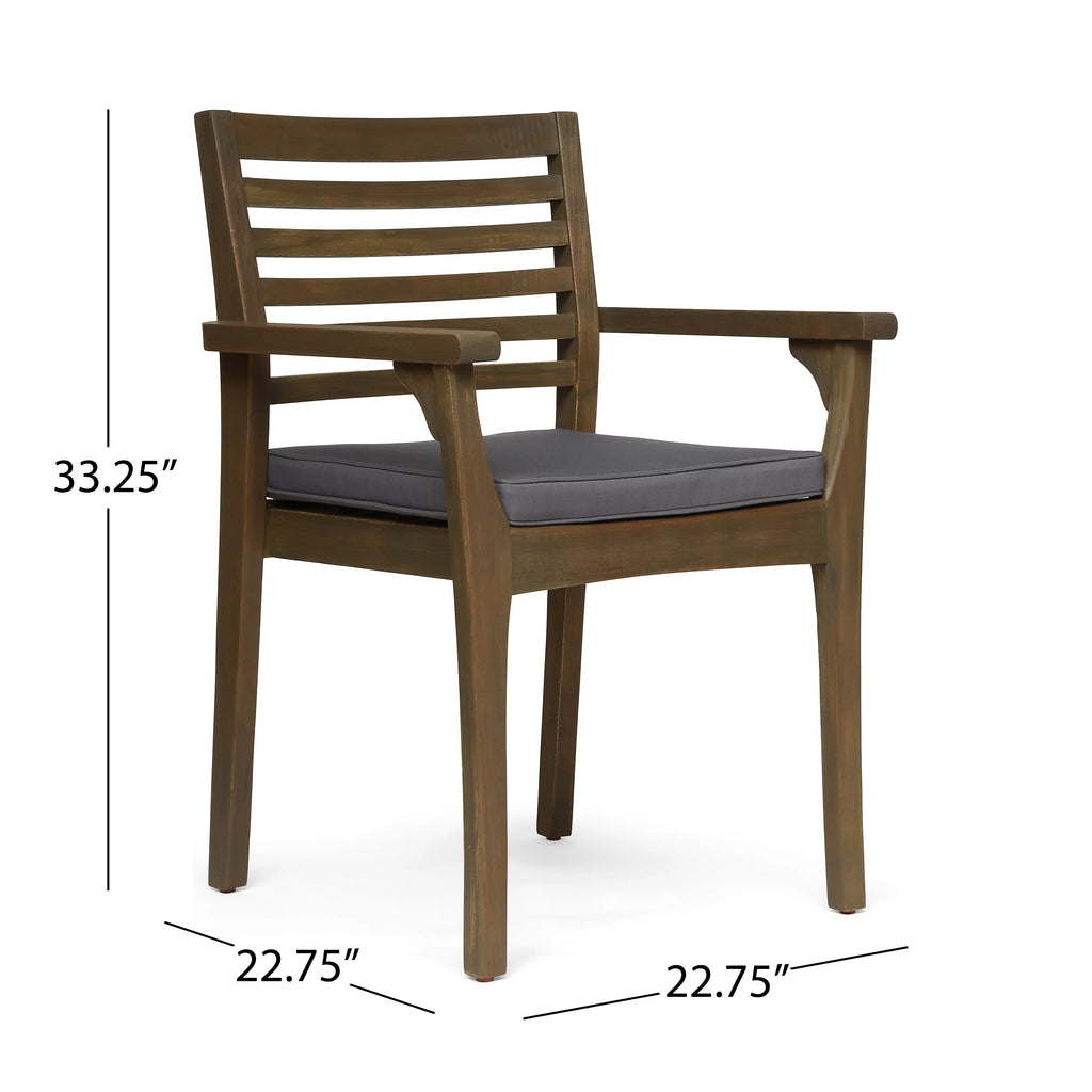 Acacia Wood Outdoor Dining Chairs Set of 2 C4157