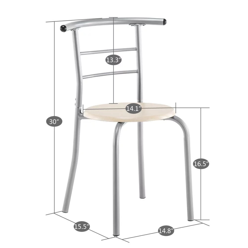 3-Piece Wooden Round Table and Chair Set G504864