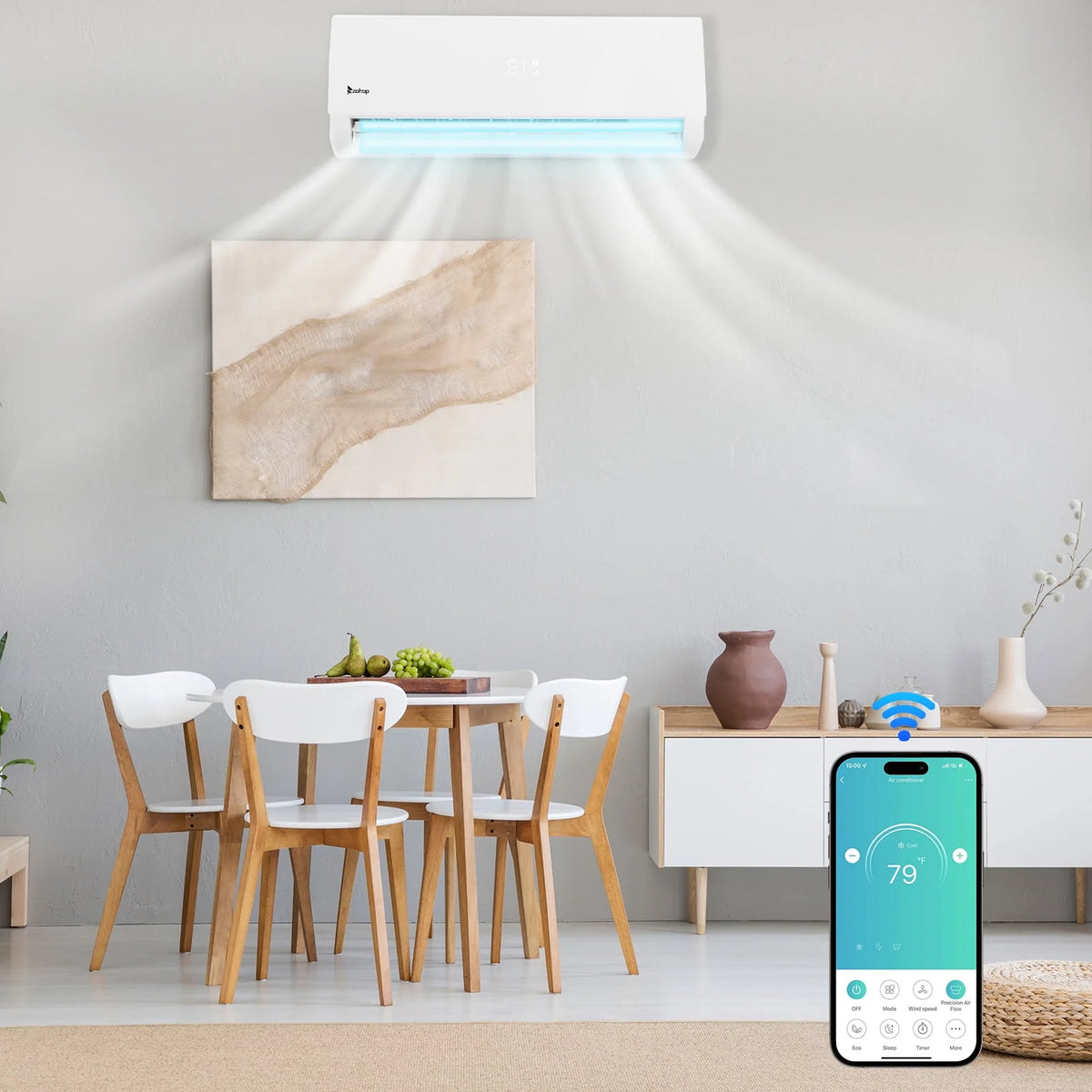9000 BTU Wifi Enabled Mini Split Air Conditioner & Heater K82805