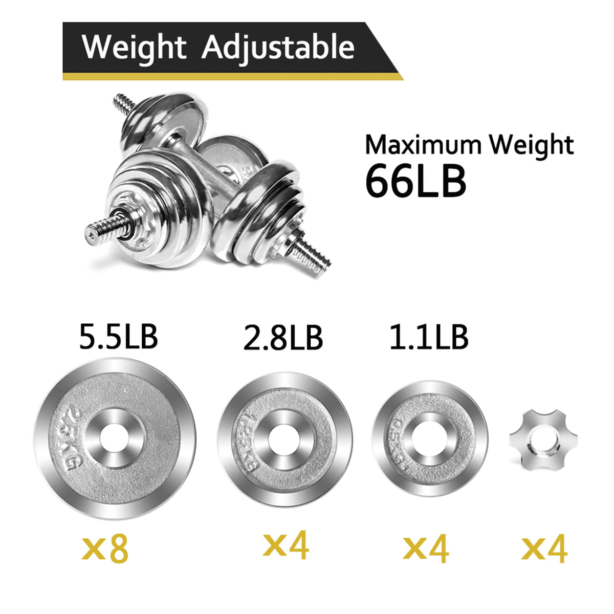 Adjustable Dumbbells Barbell Set K676