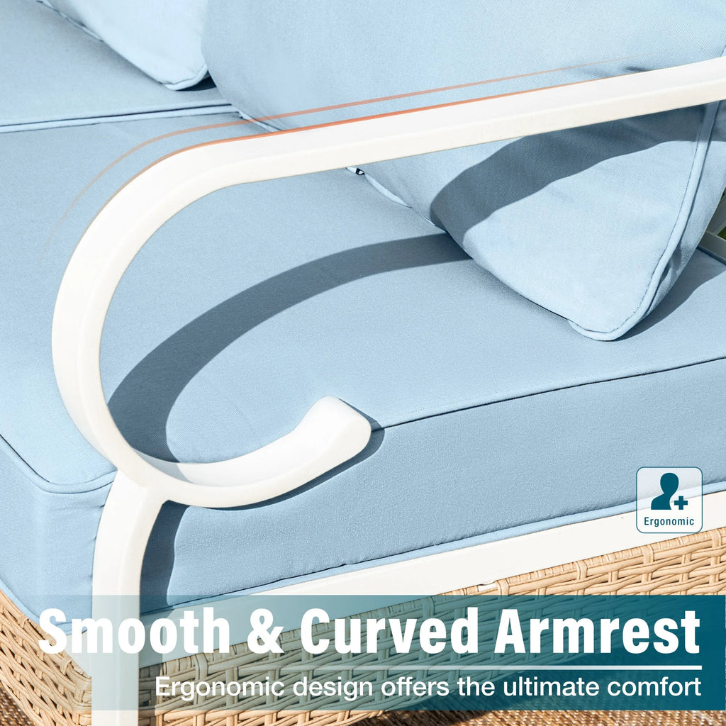 4 Piece Blue Patio Conversation Set D301965