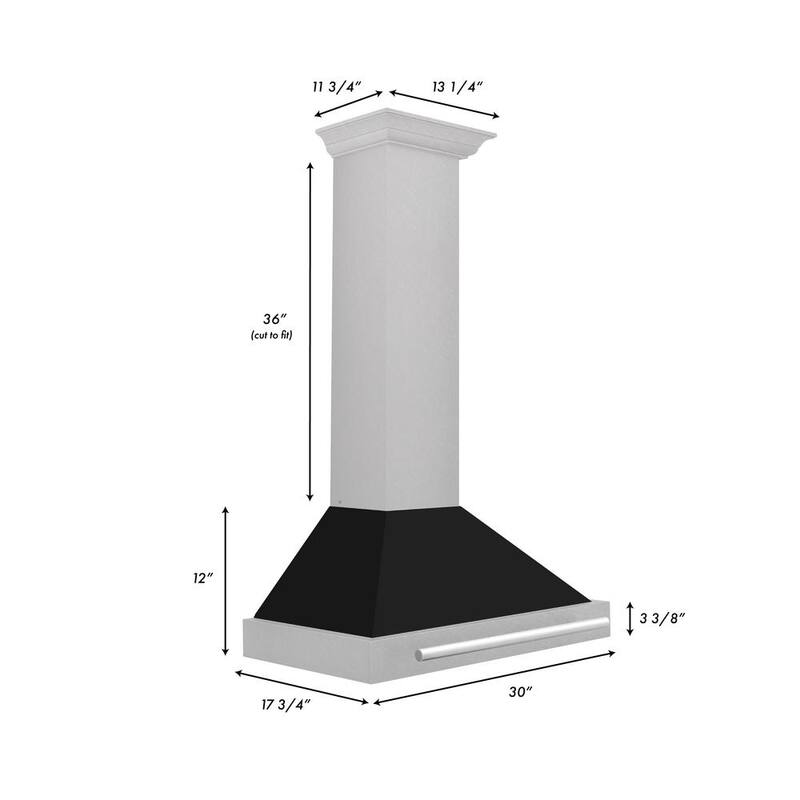 400 CFM Ducted Wall Mount Range Hood with Black Matte Shell P9001