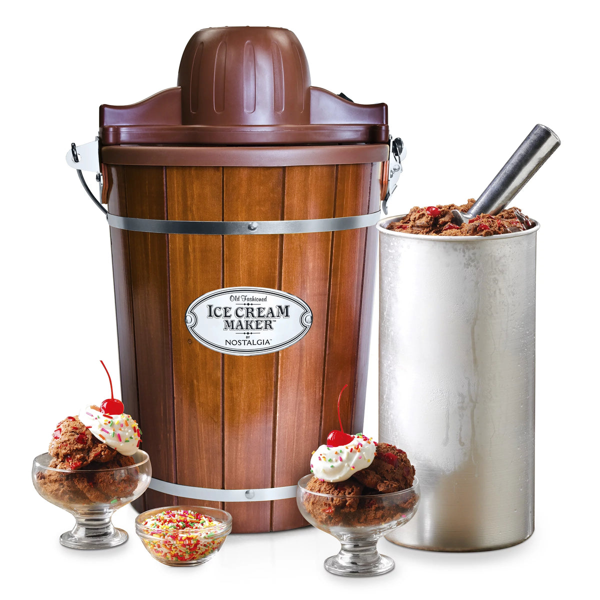 6-Quart Wood Bucket Ice Cream Maker Z33601