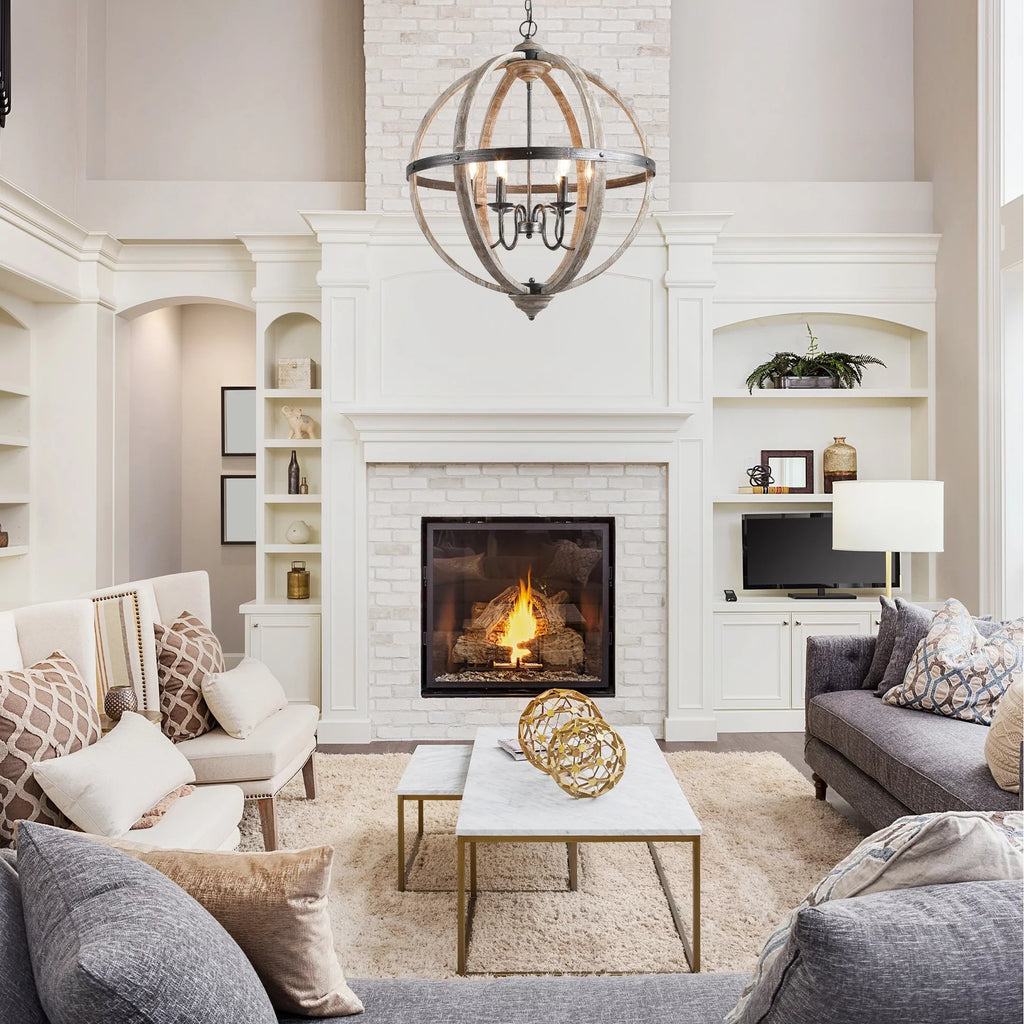 6-Light Wood Chandelier Q87329