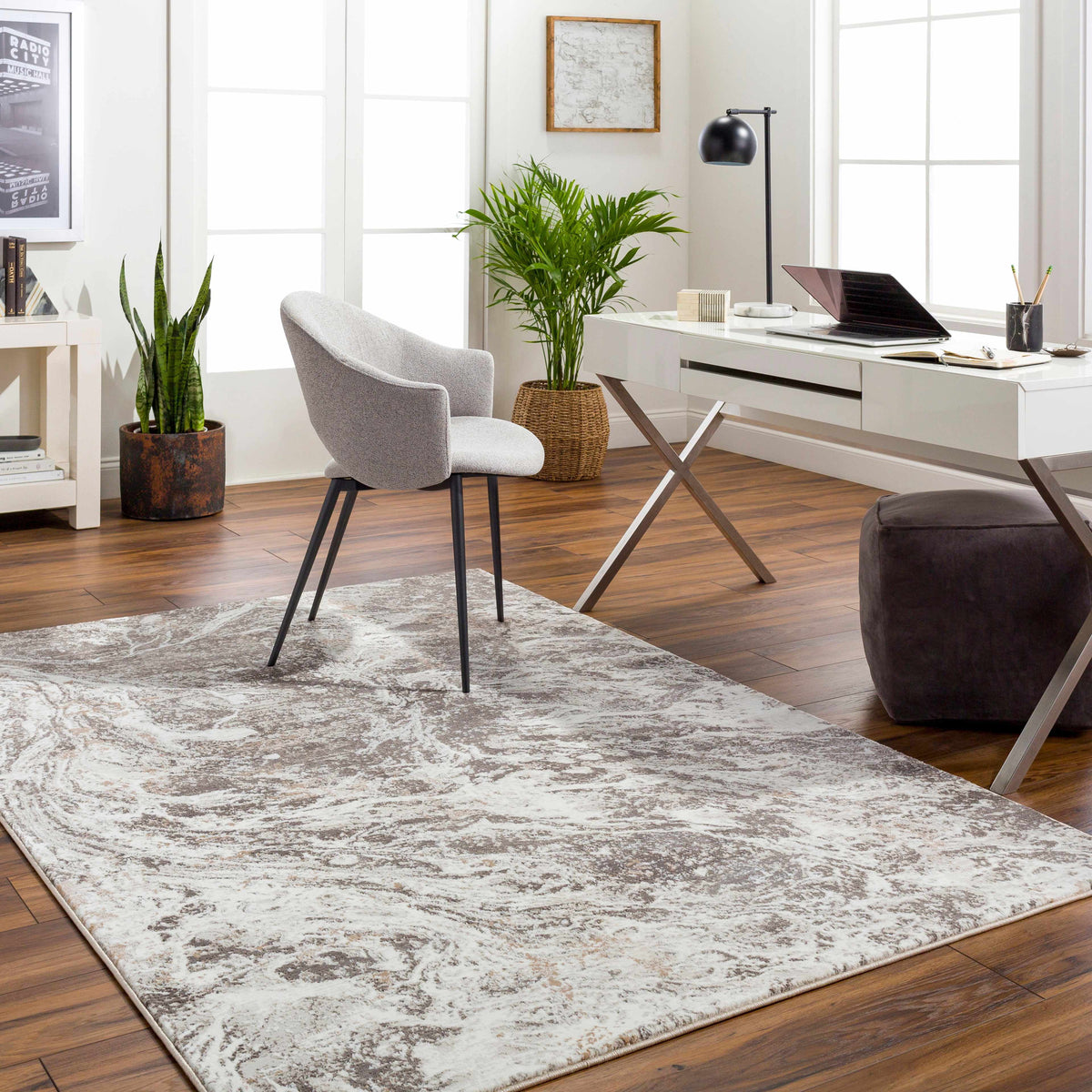 Gray Brown 9'2" x 12' Area Rug O1196