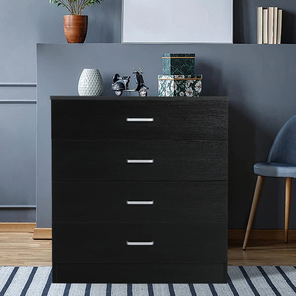 Black 4 Drawer Dresser S255