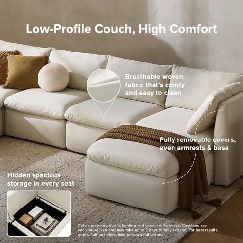 Oversized Modular Sectional Sofa with Storage and Ottoman Chaise S60880