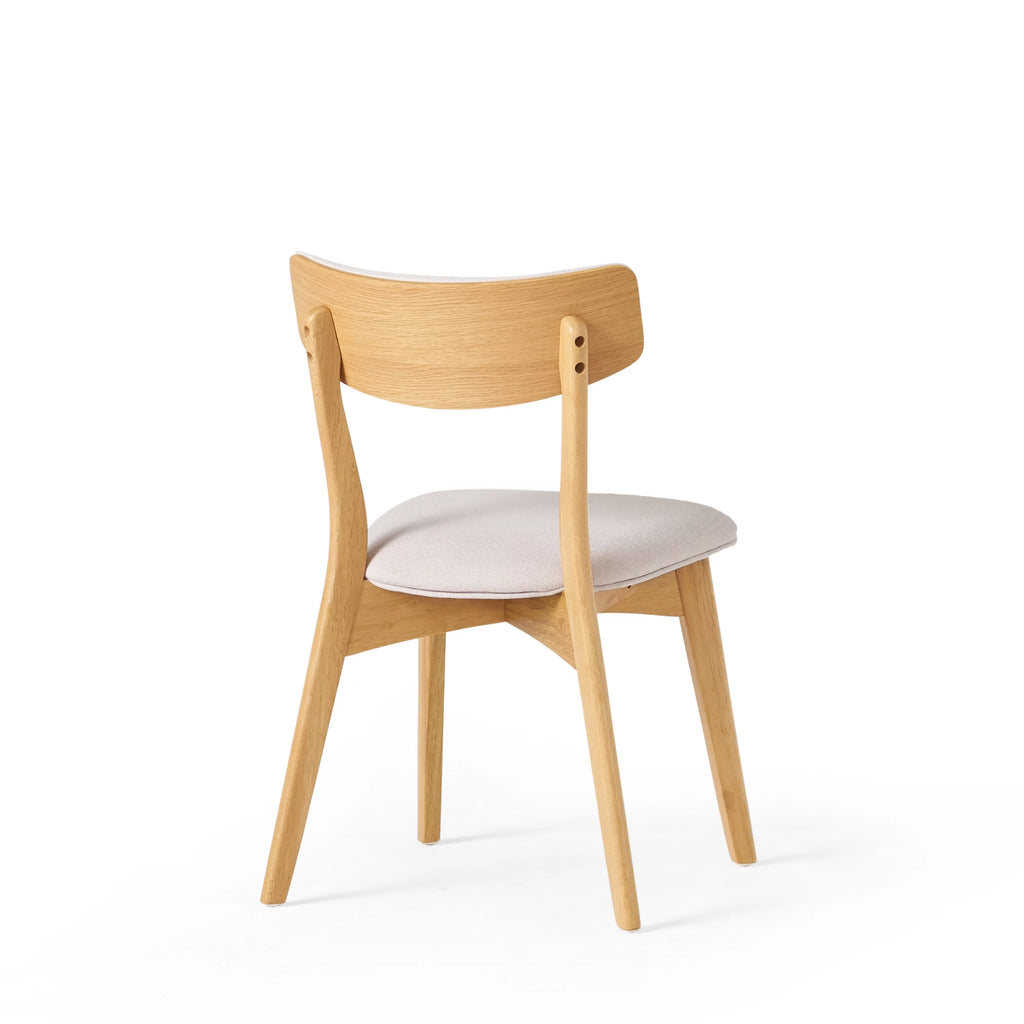 Set of 2 Light Beige Natural Oak Dining Chairs B471