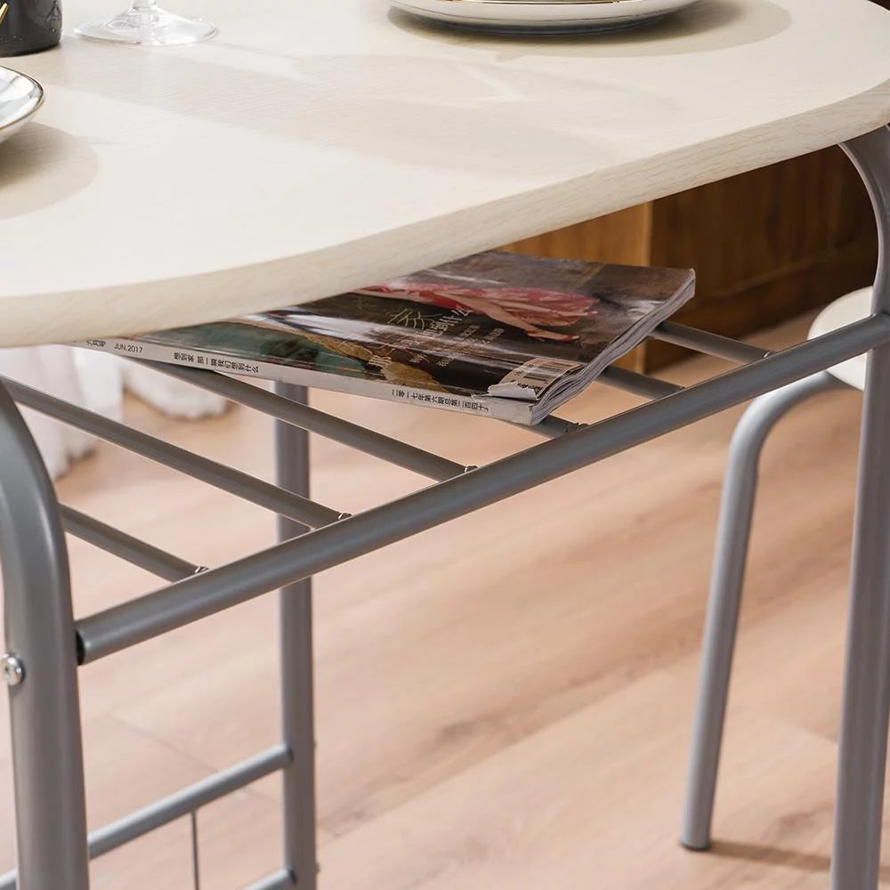 3-Piece Wooden Round Table and Chair Set G504864