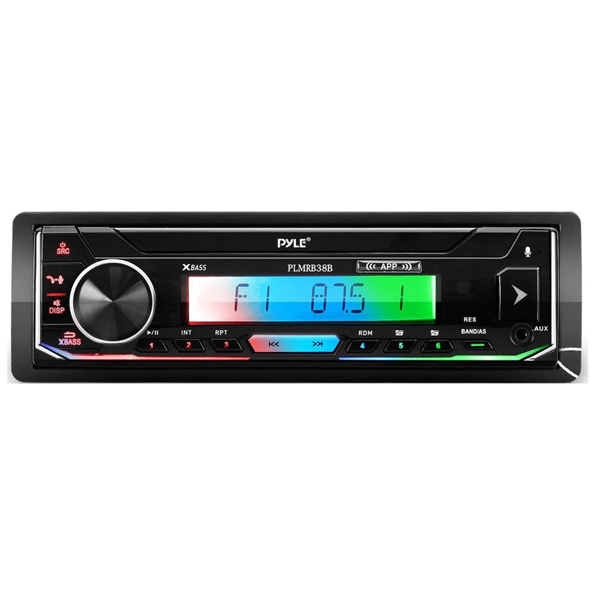 Single DIN Bluetooth Marine Stereo Receiver with 2 Pairs of 5.25'' Waterproof Marine Speakers H712