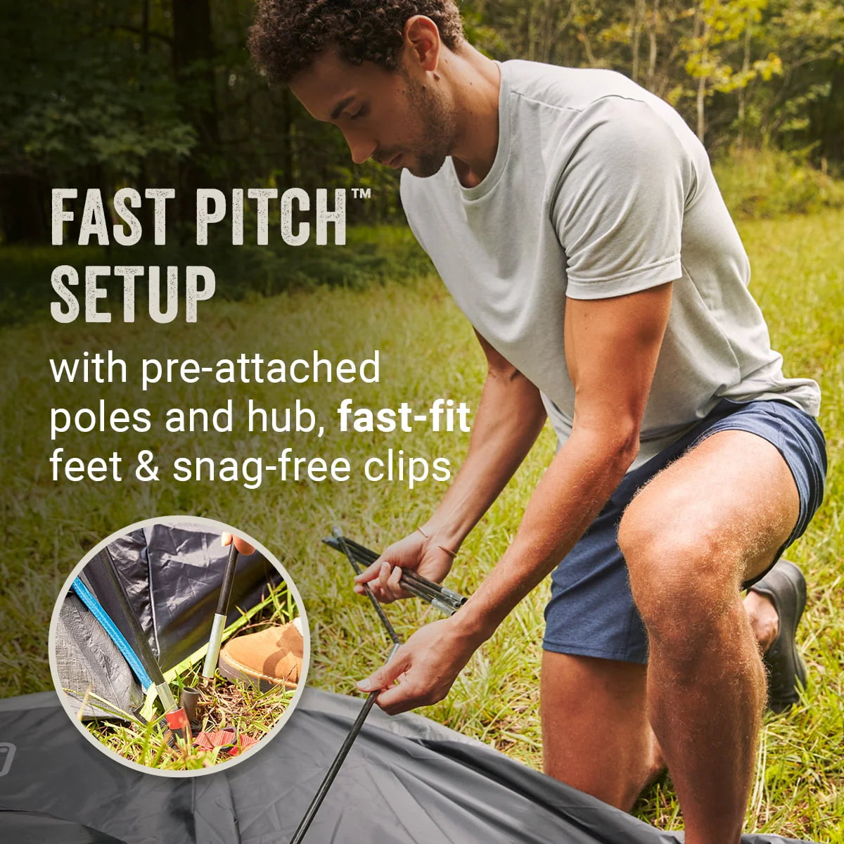 4-Person Dark Room Dome Camping Tent with Screen Room M745