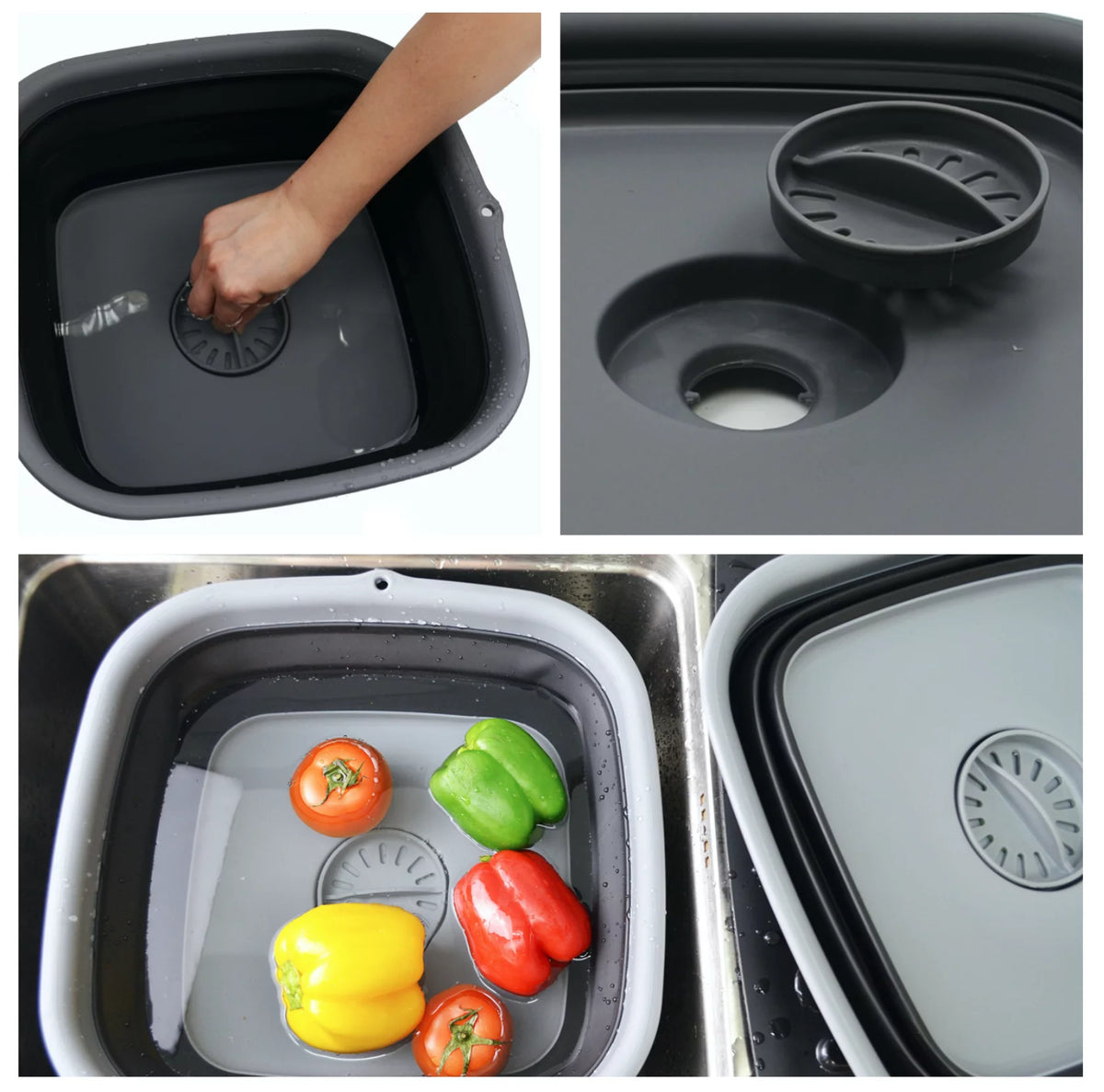 9.3L Collapsible Dishpan with Draining Plug A10581