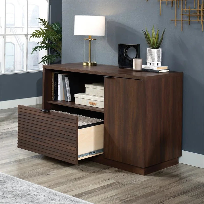 Mahogany Engineered Wood Storage Credenza P8778