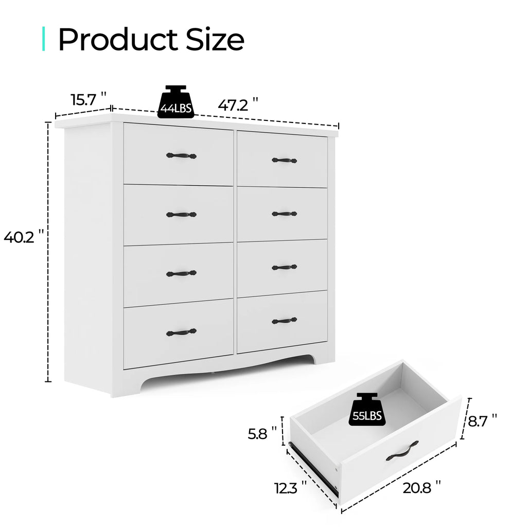 Black 6 Drawer Double Dresser Y330621