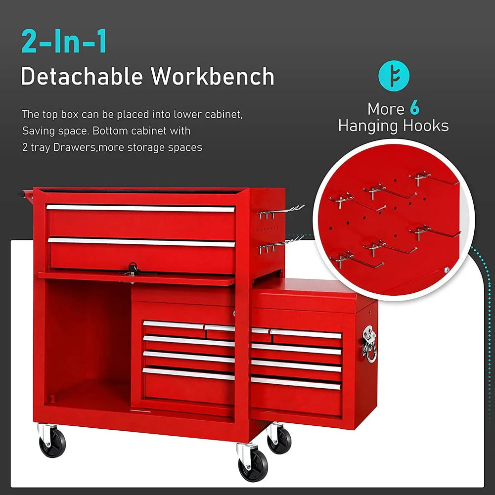 2-IN-1 8-Drawer Rolling Tool Chest & Cabinet P2230