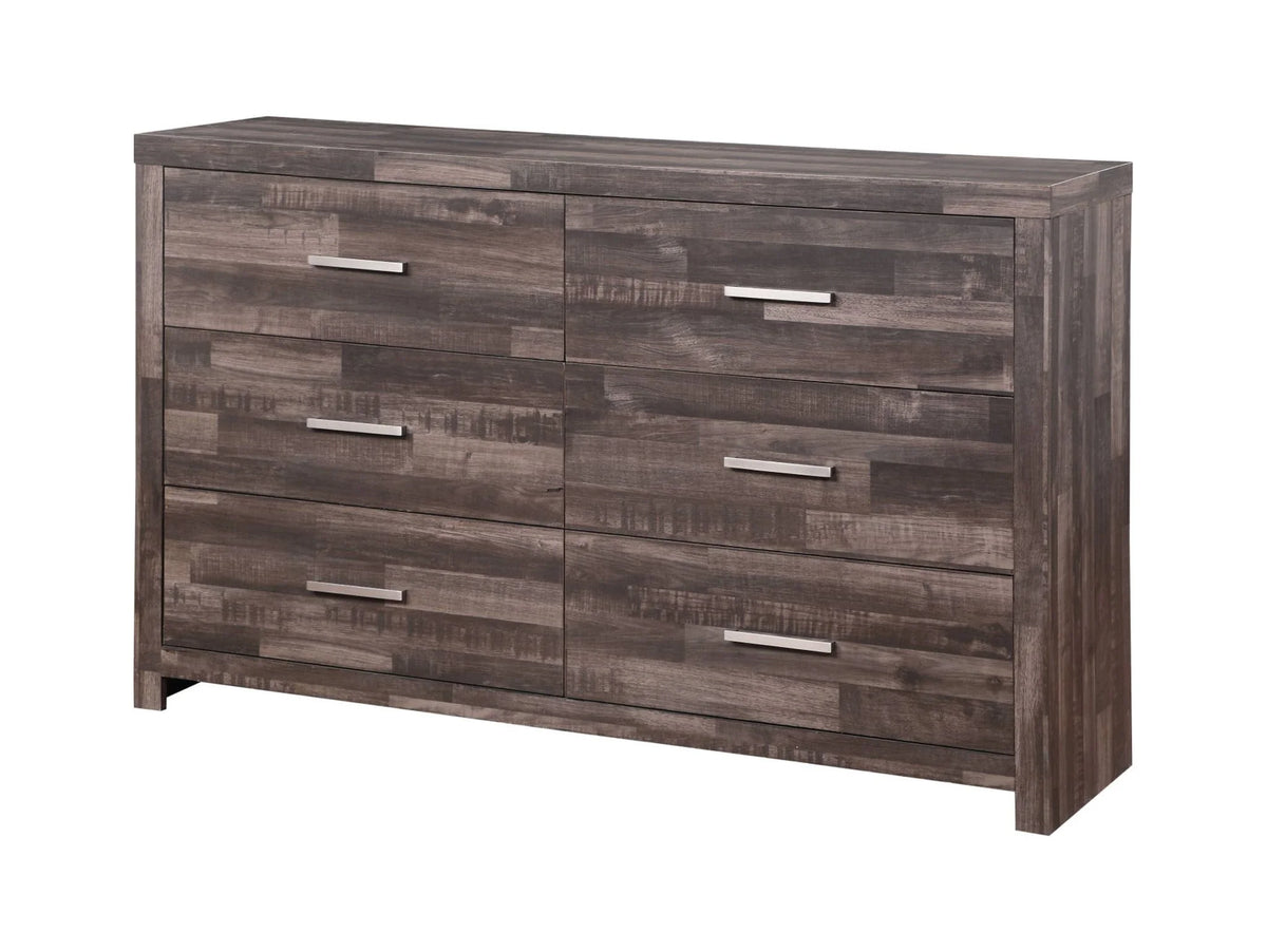 Dark Oak Solid Wood Six Drawers Double Dresser T916567
