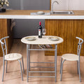 3-Piece Wooden Round Table and Chair Set G504864