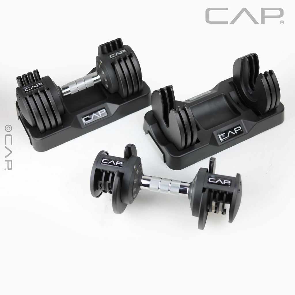 25 lb Adjustable Dumbbell Set, Pair, Black Q26581