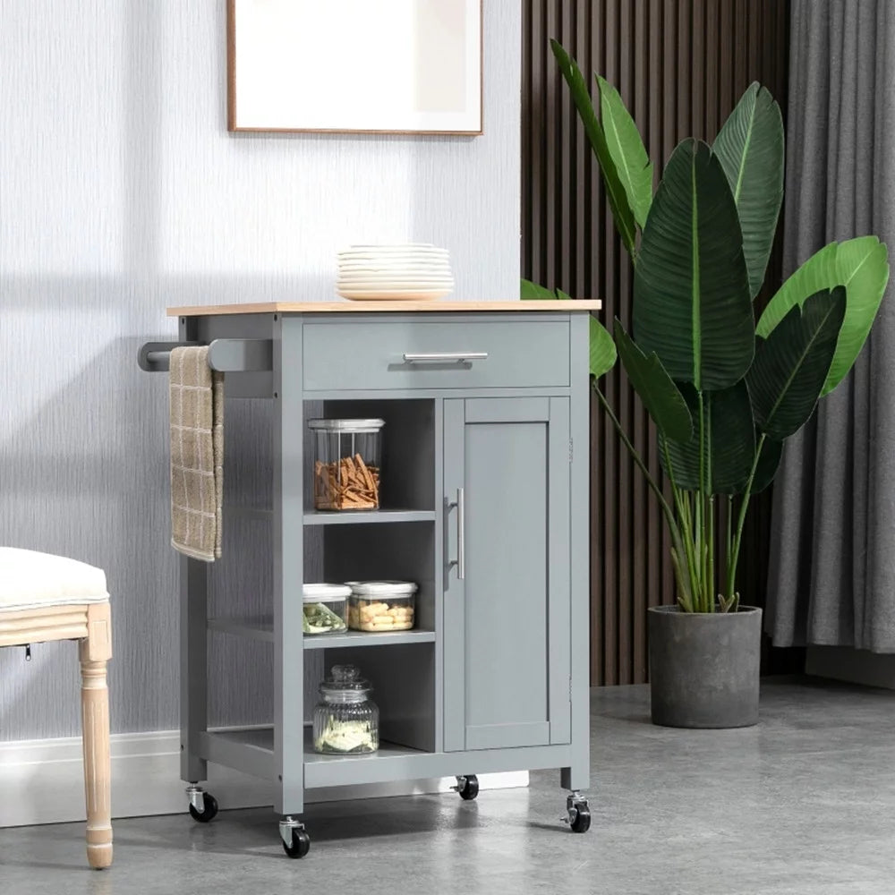 Kitchen Island Cart on Wheels H7034