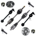 8 Pcs Wheel Hub Assemblies Lower Control Arms CV Axle Drive Shafts Outer Tie Rod Ends Kit O4143