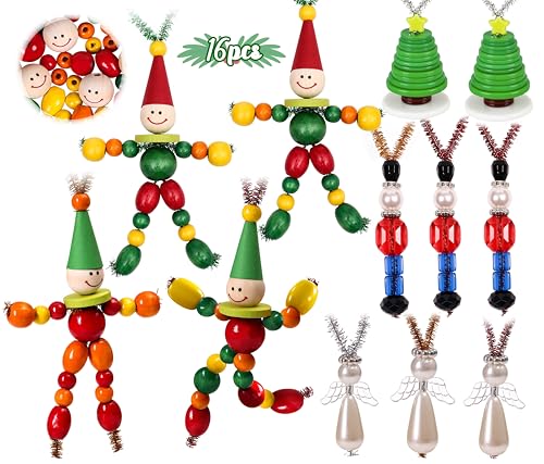 16PCS Christmas Crafts DIY Beads Ornaments Kits L4116
