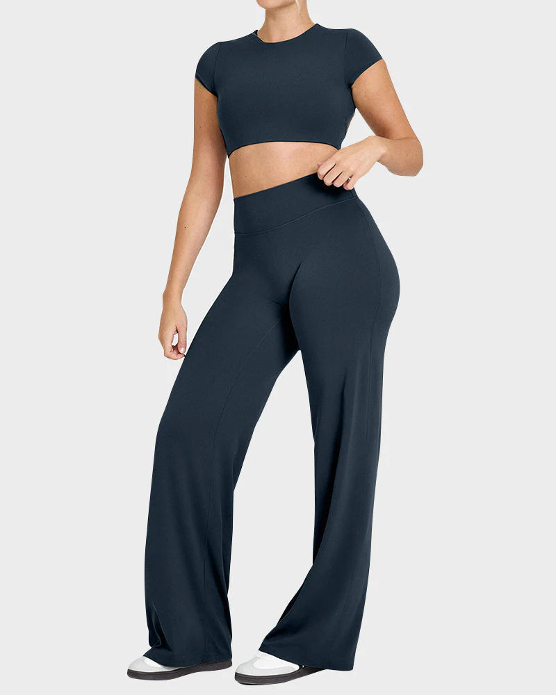 High-Waisted Wide-Leg Yoga Pants G373