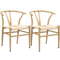 White Dining Chair with Metal Frame R988633