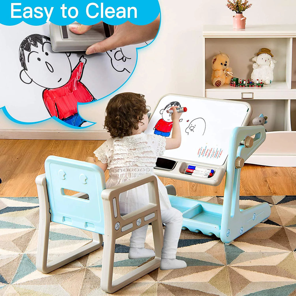 2 in 1 Kids Table & Chair Blue A136807