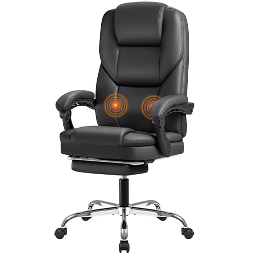 Brown Leather Ergonomic High Back Office Chair with Footrest S15102