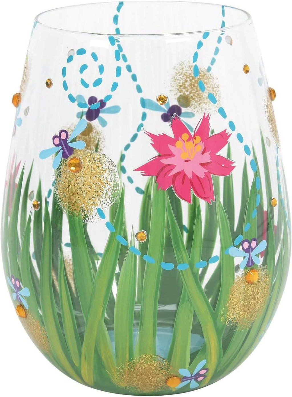 Hand-Painted Stemless Wine Glass Q3500