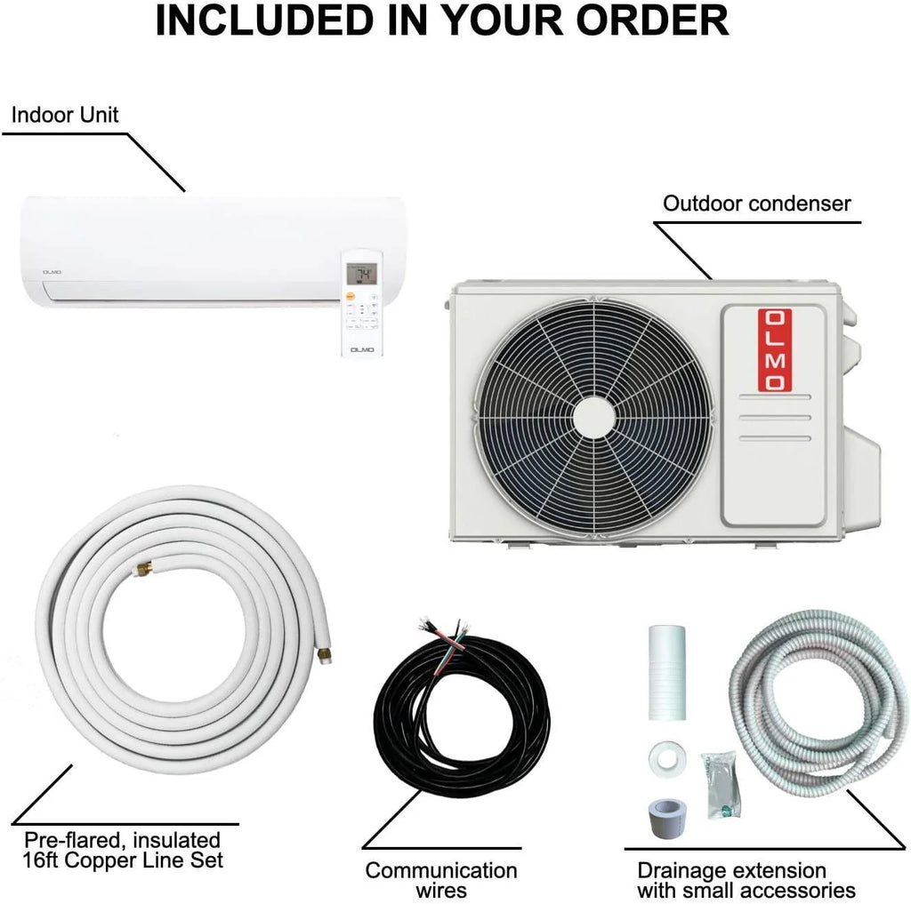 9000 BTU 115V Wall Mounted Mini Split Heat Pump Air Conditioner H3557