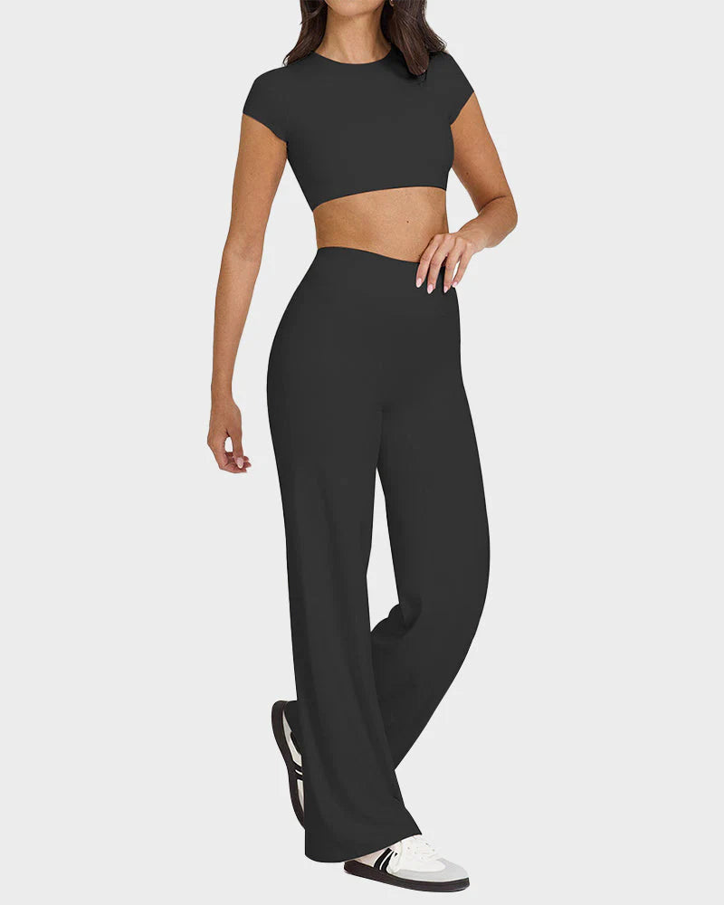 High-Waisted Wide-Leg Yoga Pants G373