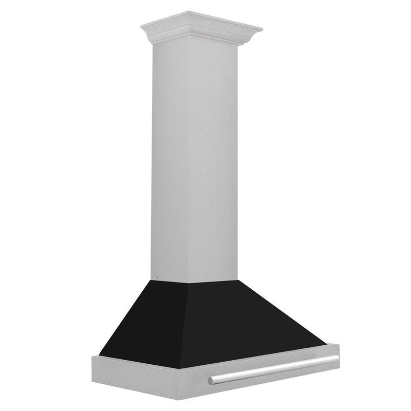 400 CFM Ducted Wall Mount Range Hood with Black Matte Shell P9001
