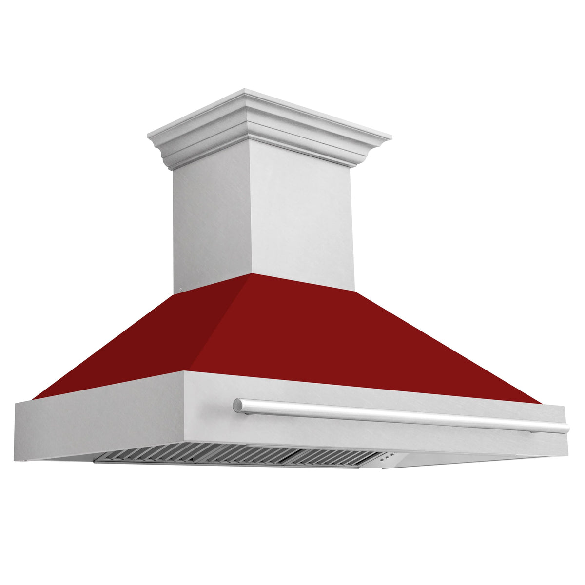 48 In. Stainless Steel Range Hood with Red Gloss Shell D170