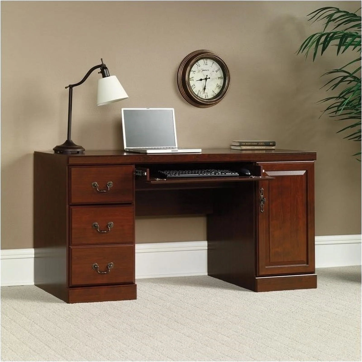 Traditional Wood Computer Credenza L25031