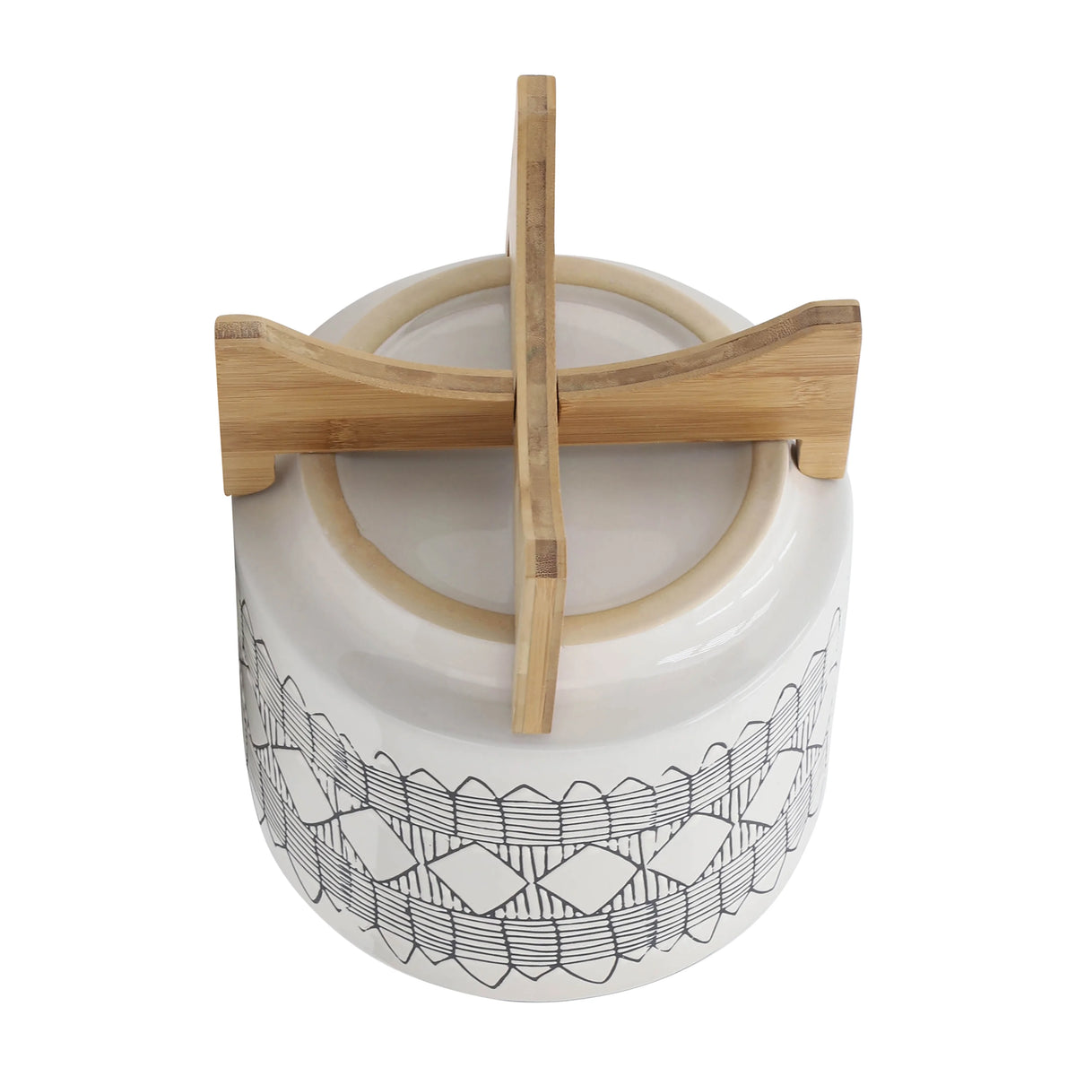 Ceramic Planter On Wooden Stand S85842