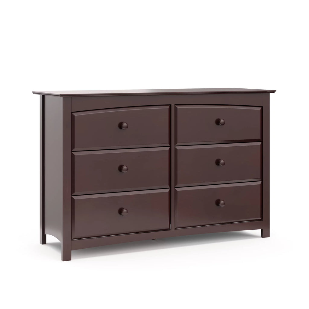 White 6 Drawer Double Dresser W706